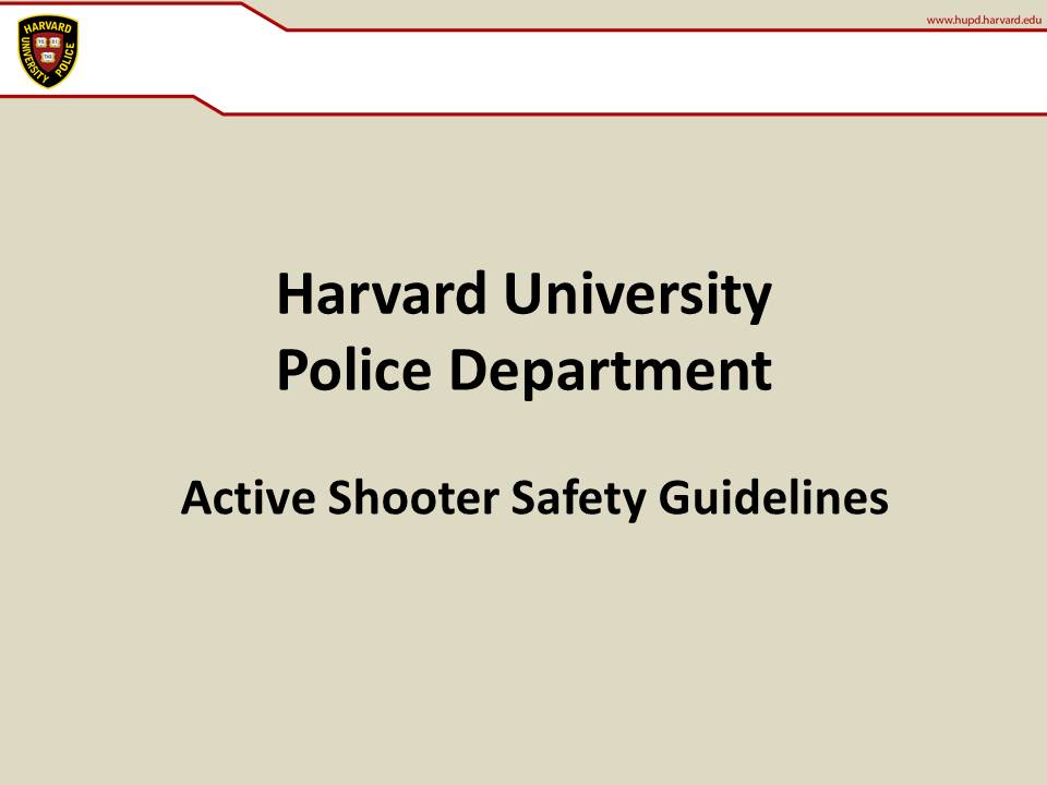 Active Shooter Safety Guidelines